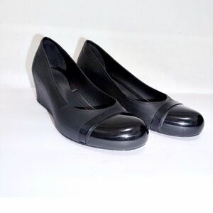Crocs Black Wedge Heels